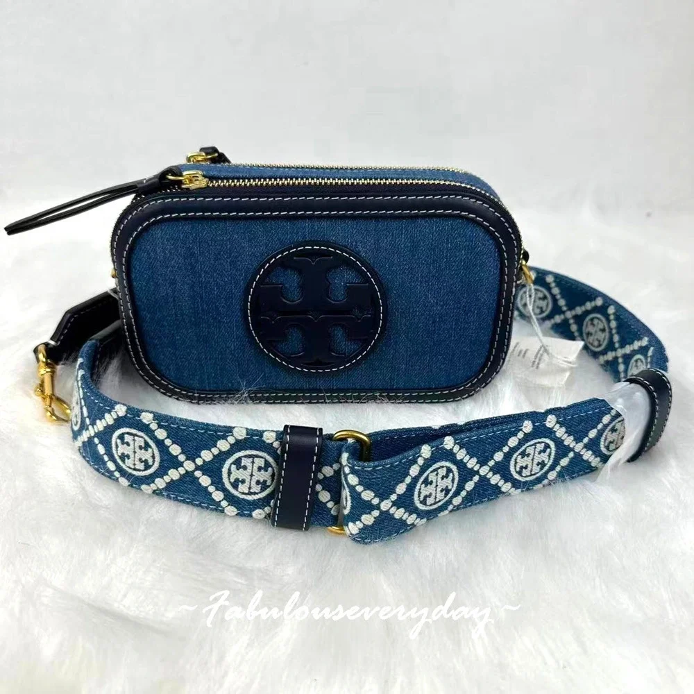 Tory Burch Mini Miller Denim Crossbody Bag 158637 NWT